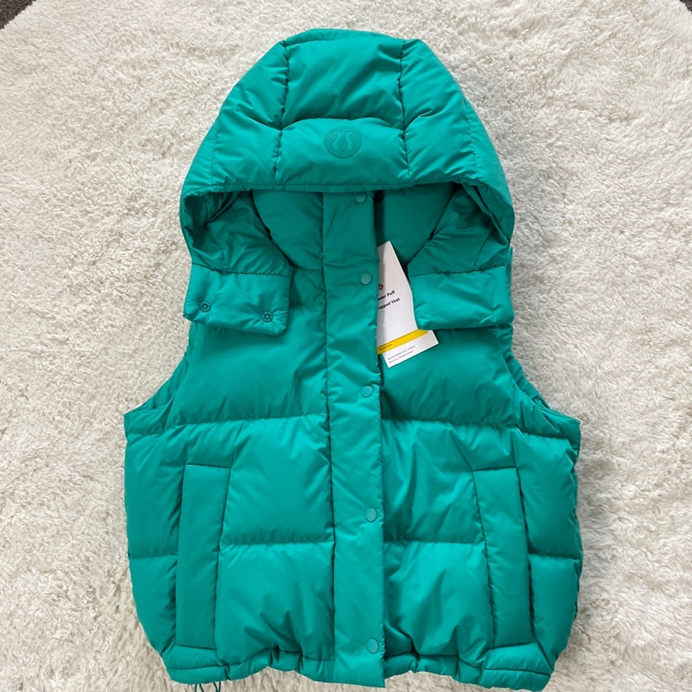 ❤️ Lululemon Wunder Puff Cropped Vest Size 6 Maldives Green NWT